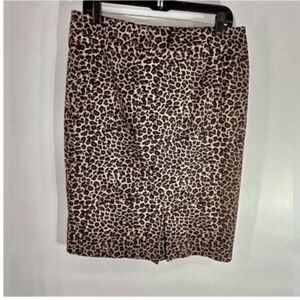 Chicos Leopard Animal Print Lined Classic Wear to Work Style Pencil Skirt M 8